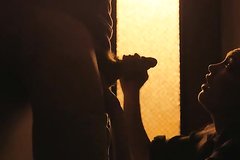 Девушка сделала бойфренду минет в подъезде