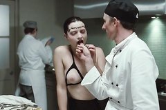 Официантки в эротичном белье обслуживают стариков